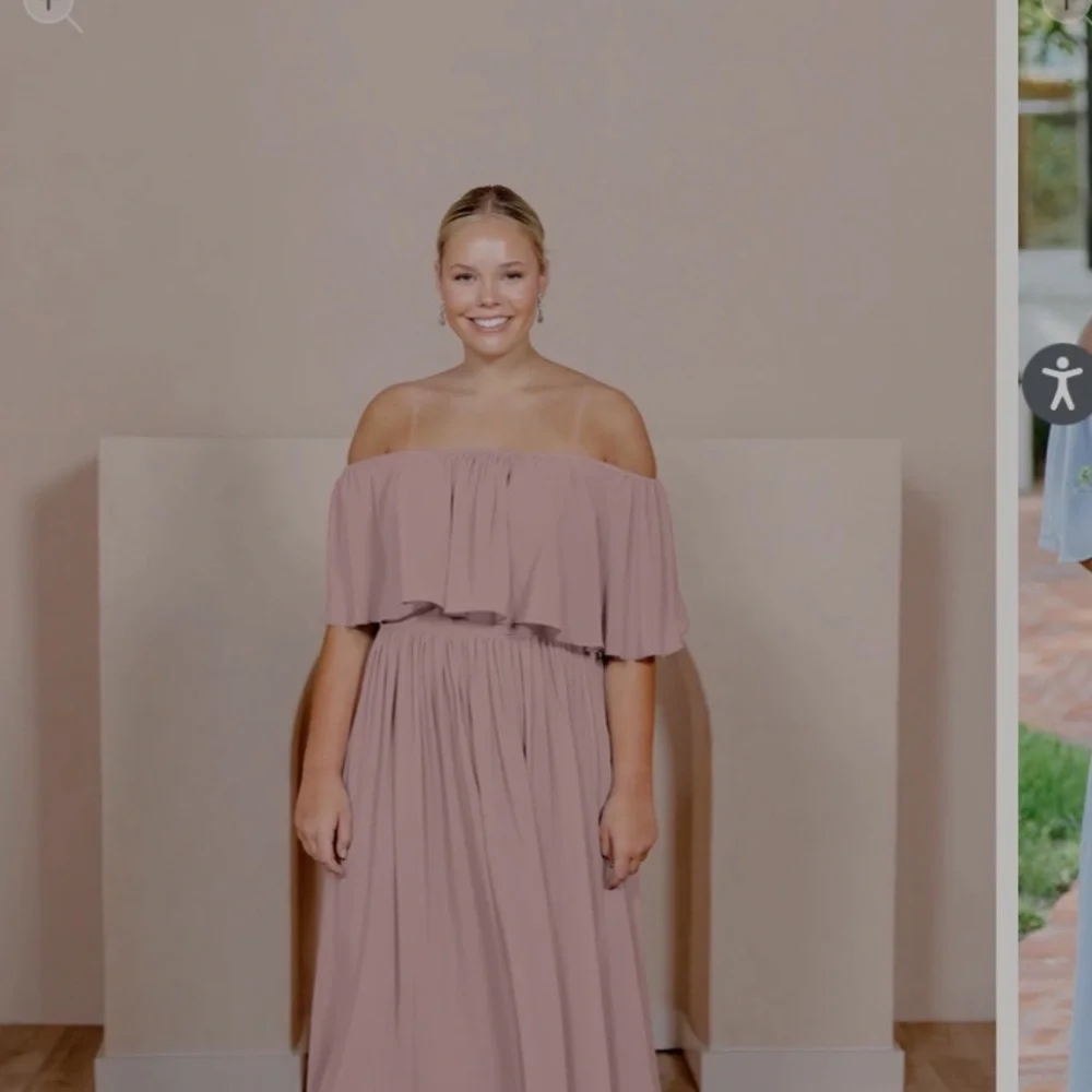 Revelry Pink Pleated Sweetheart Neckline bridesmaids dress size 14 - Picture 2 of 5